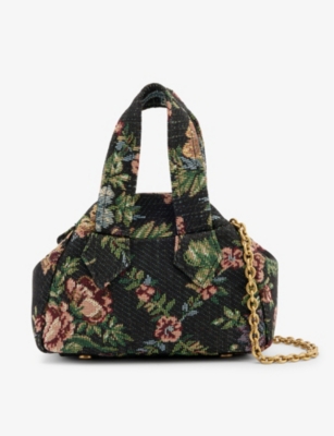 Vivienne Westwood Archive Yasmine Mini Recycled-polyester And Cotton-blend  Top-handle Bag in Black
