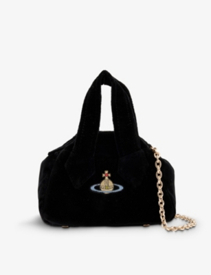 Vivienne Westwood Archive Yasmine Mini Recycled-polyester And Cotton-blend  Top-handle Bag in Black