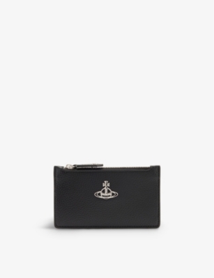 VIVIENNE WESTWOOD Orblogo grained fauxleather card holder