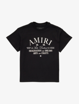 Amiri Logo Rubberised-print Cotton T-shirt 4-12 Years In Black