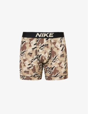 NIKE - Camo-print branded-waistband stretch-woven boxer briefs