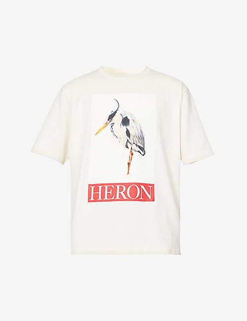 HERON PRESTON：图案印花常规版型平纹针织棉 T 恤