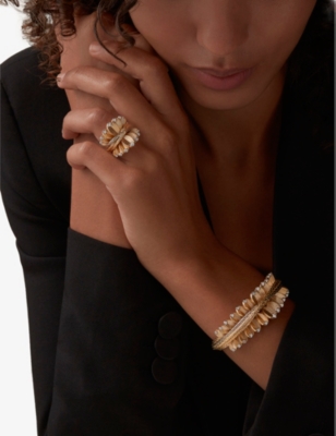 CARTIER: Grain de Café 18ct white-gold, 18ct yellow-gold and 0.24ct diamond ring