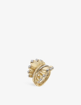 CARTIER: Grain de Café 18ct white-gold, 18ct yellow-gold and 0.24ct diamond ring