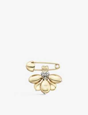 CARTIER: Grain de Café 18ct white-gold, 18ct yellow-gold and 0.21ct diamond brooch