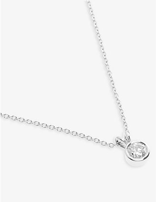 SKYDIAMOND: The Classic Solitaire recycled-platinum and 0.79ct brilliant-cut sky-mined diamond pendant necklace