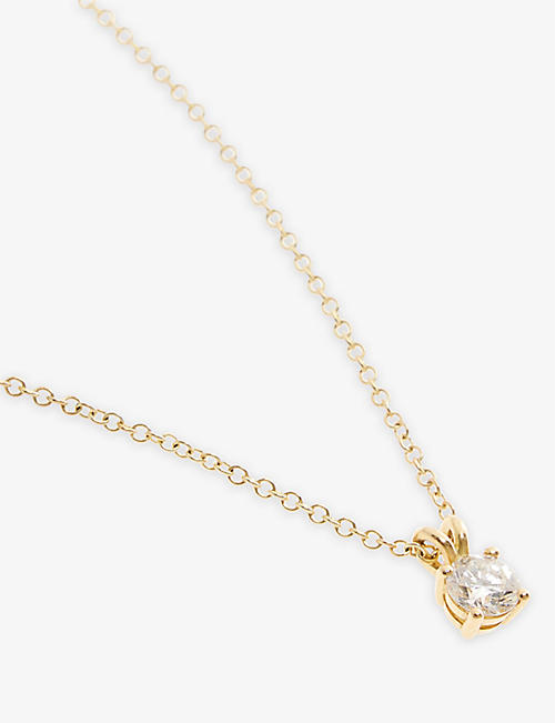 SKYDIAMOND: The Classic Solitaire recycled 18ct yellow-gold and 0.74ct brilliant-cut diamond necklace