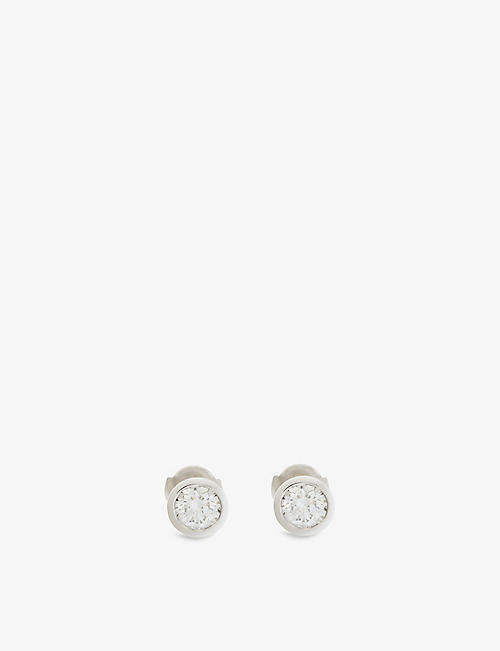 SKYDIAMOND: Stud-design recycled-platinum and 1.18ct brilliant-cut diamond earrings