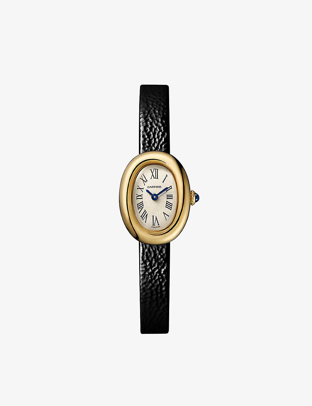 Cartier Womens Yellow Gold Baignoire 18ct Yellow-gold And Leather Quartz Watch