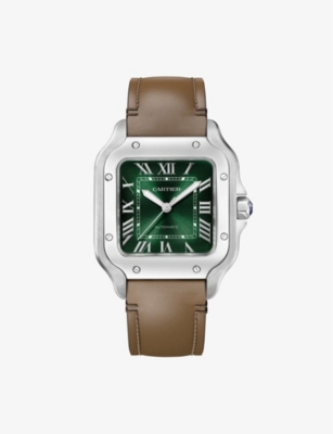 CARTIER: CRWSSA0075 Santos de Cartier medium stainless-steel automatic watch
