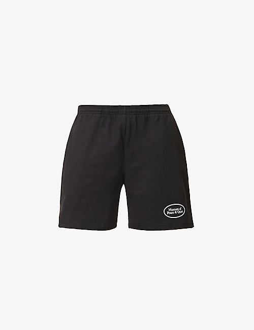 MUSEUM OF PEACE AND QUIET: Classic branded-print cotton-jersey shorts
