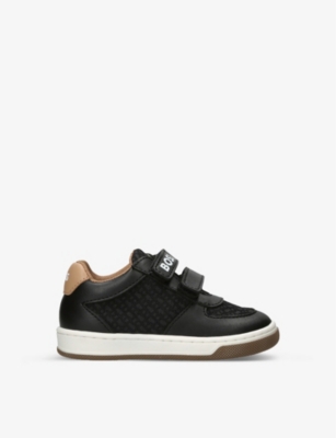 Boss By Hugo Boss Boys Black Kids Logo-print Mesh Woven Low-top Trainers 2-7 Years