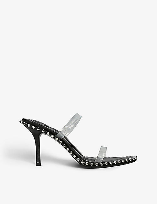 ALEXANDER WANG: Nova studded PVC heeled mules