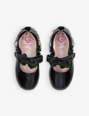 Lelli Kelly Girls Black Kids Angel Charm-embellished Patent-leather 4-9 Years In Black