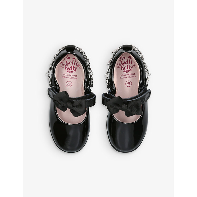 Shop Lelli Kelly Angel Charm-embellished Patent-leather 4-9 Years In Black