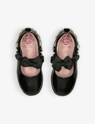 Shop Lelli Kelly Girls Black Kids Aurora Charm-embellished Patent-leather School Shoes 5-8 Years