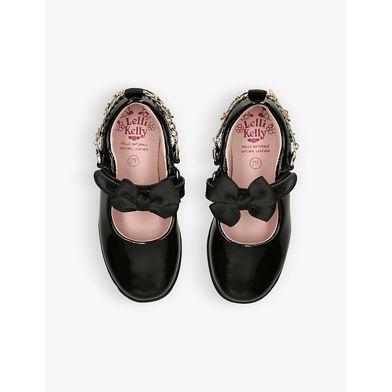 Shop Lelli Kelly Aurora Charm-embellished Patent-leather School Shoes 5-8 Years In Black