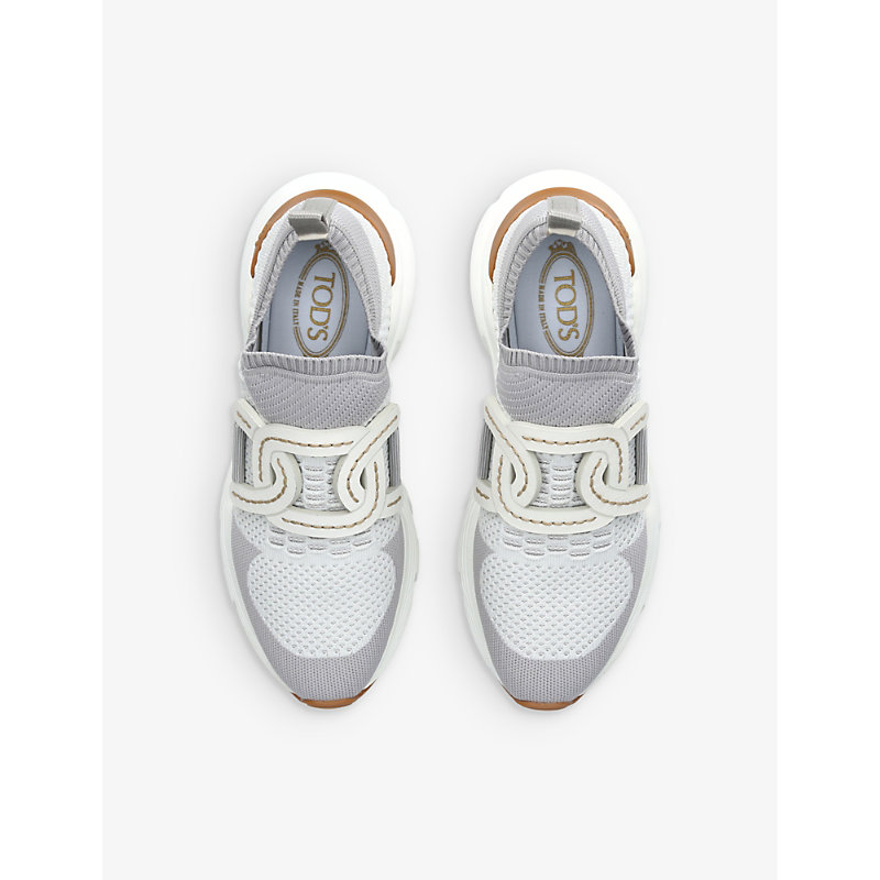 Shop Tod's Sport Run 54c Calzino Logo-embellished Mesh Low-top Trainers In White
