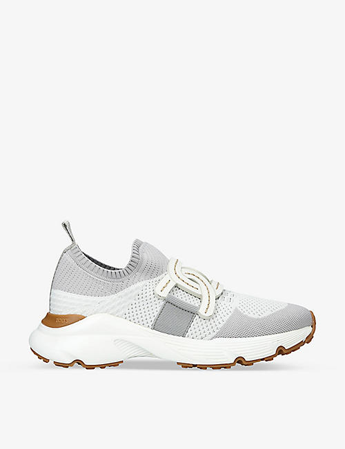TODS: Sport Run 54c Calzino logo-embellished mesh low-top trainers