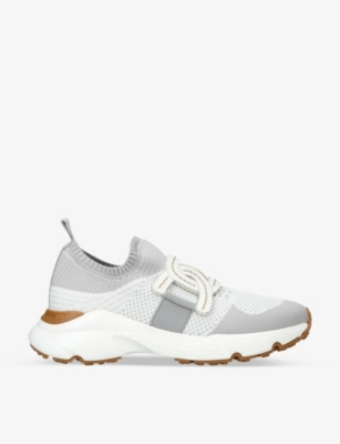 Shop Tod's Womens Tods Sport Run 54c Calzino Logo-embellished Mesh Low-top Trainers In White