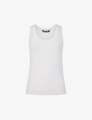 WHISTLES: Scoop-neck ribbed stretch better-cotton vest top