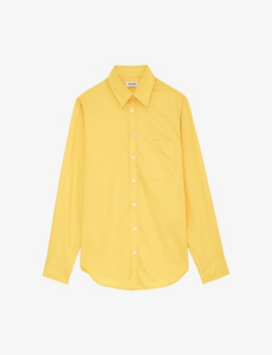 Zadig & Voltaire Taskiz Slogan-embroidered Cotton Shirt In Sun