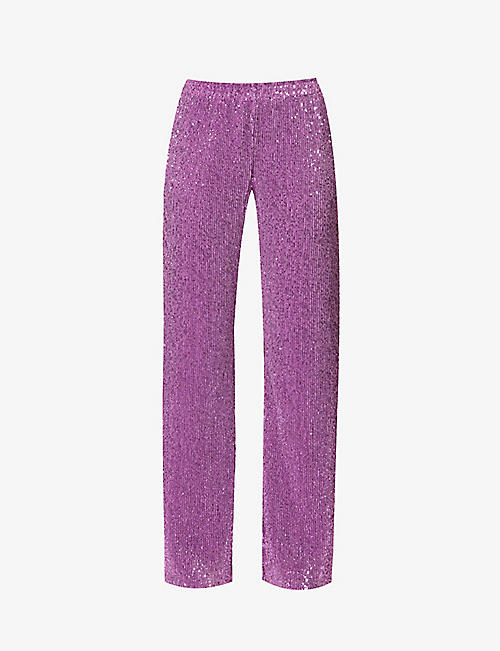 STINE GOYA: Markus sequin-embellished woven trousers