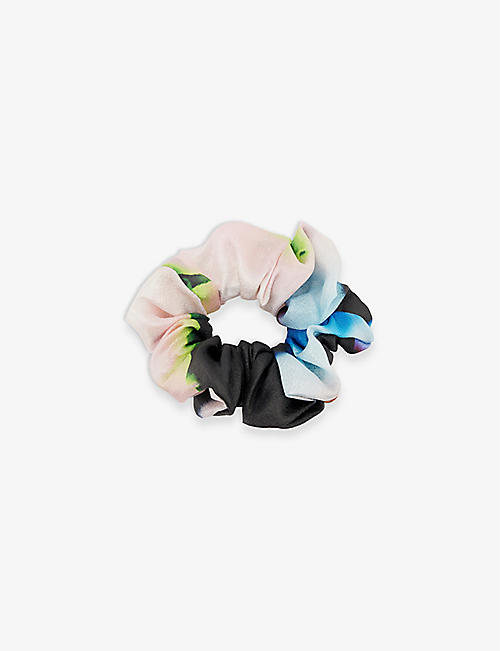 STINE GOYA: Abstract-print recycled-polyester-blend scrunchie