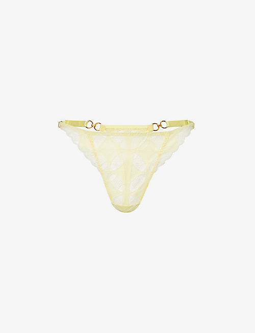 BORDELLE: Alta high-rise embroidered stretch-woven thong