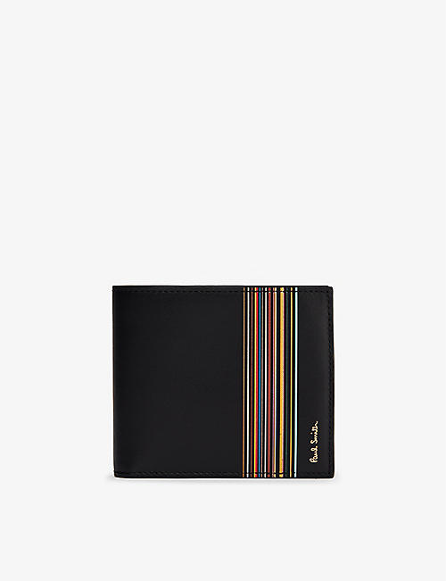 PAUL SMITH: Stripe-print leather wallet