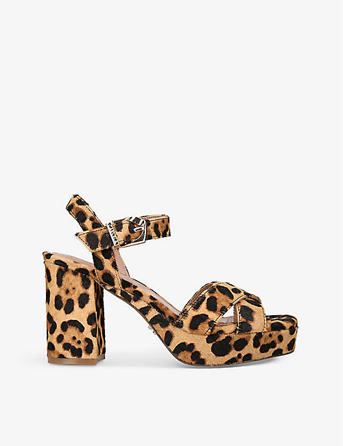 CARVELA: Serafina leopard-print heeled leather sandals
