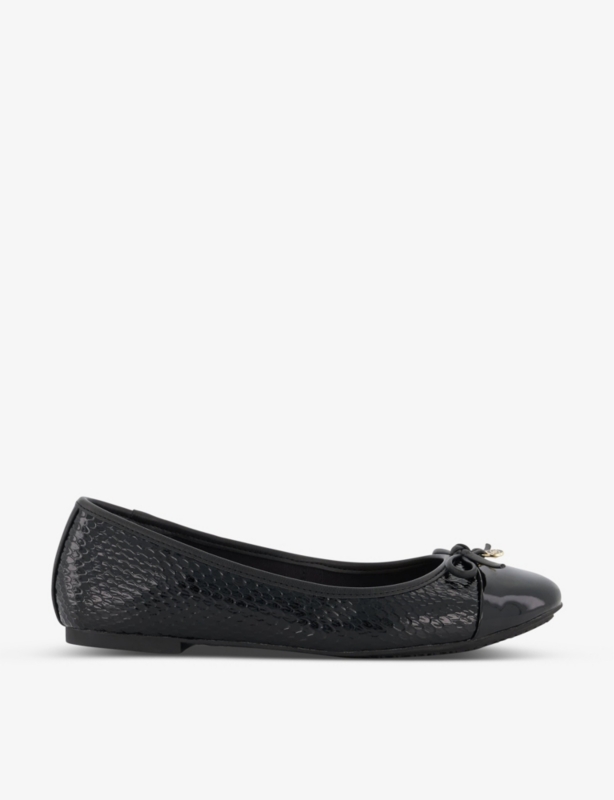 Hallo charm-embellished mock-reptile leather ballet pumps