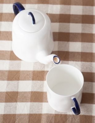 FELDSPAR: Dimpled-texture bone-china teapot 500ml