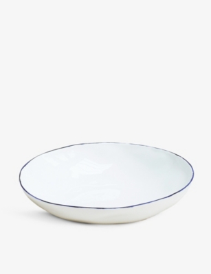 FELDSPAR: Dimpled-texture bone-china pasta bowls set of four