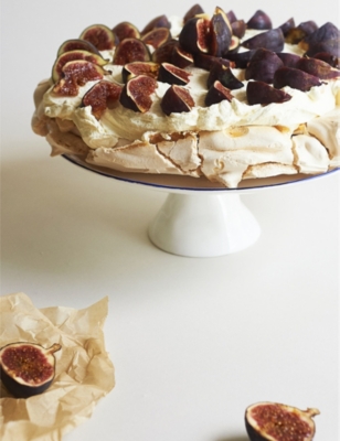 FELDSPAR: Dimpled-texture bone-china cake stand 28.5cm