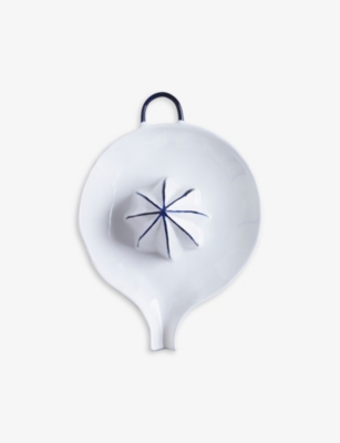 FELDSPAR: Hand-painted fine bone-china citrus juicer 21cm