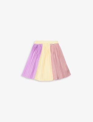 Molo Bess Colour-block Pleated Skirt In Pale Sun