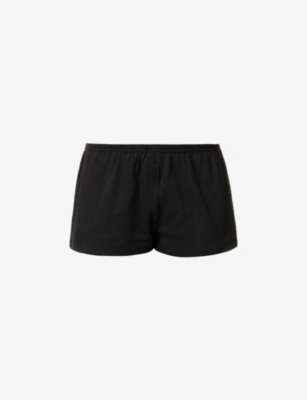 COU COU INTIMATES: Pointelle knitted organic-cotton shorts