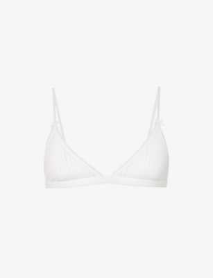 COU COU INTIMATES - Pointelle organic-cotton triangle bra