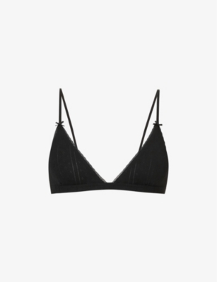 Cou Cou Intimates Womens 2black Pointelle Organic-cotton Triangle Bra