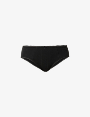 Cou Cou Intimates Womens 2black Cosy Pointelle Organic-cotton Briefs