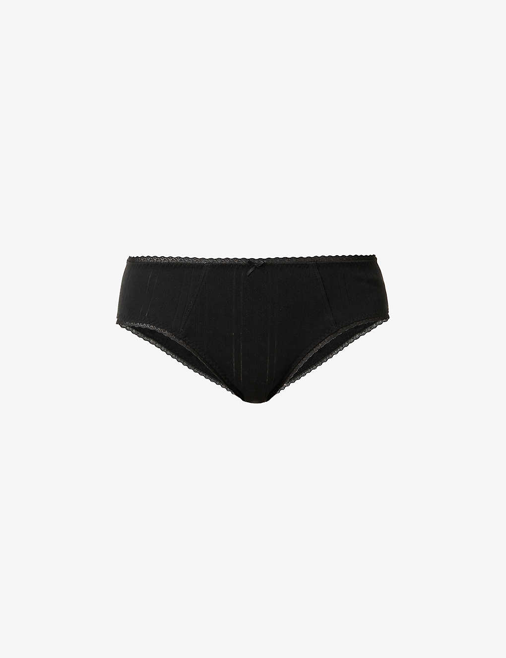 Cou Cou Intimates Womens 2black Cosy Pointelle Organic-cotton Briefs