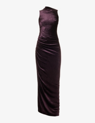 rick owens purple dress Abito cutout coated-denim mini dress - fuchsia