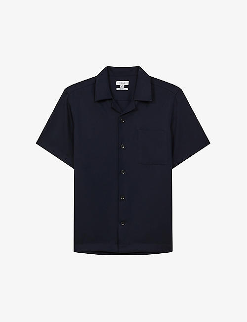 REISS: Tokyo patch-pocket regular-fit woven shirt