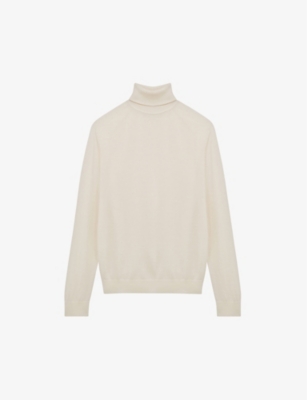 Reiss Caine Wool Turtleneck Sweater In Bianco