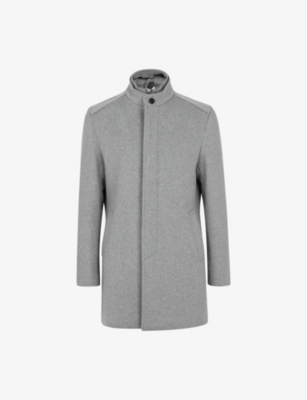 Reiss Grey Wool Removable Insert Longline Coat