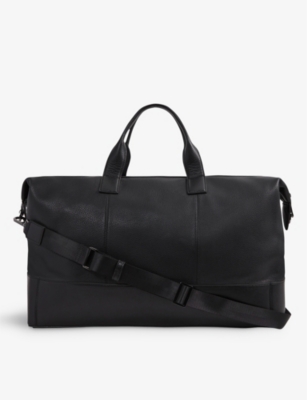 REISS: Carter logo-embossed leather travel bag