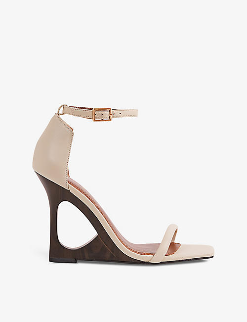 REISS: Cora wedge-heel leather sandals