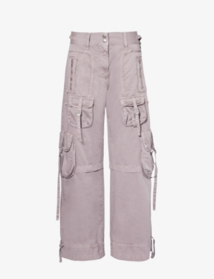 Acne Studios Pink Raw Edge Cargo Pants In Mauve Pink