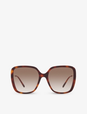 Shop Chloé Chloe Women's Brown Ch0173s Square-frame Acetate Sunglasses